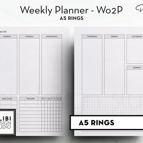 Vertical Weekly Planner B6 Inserts Weekly Agenda WO2P Weekly | Etsy