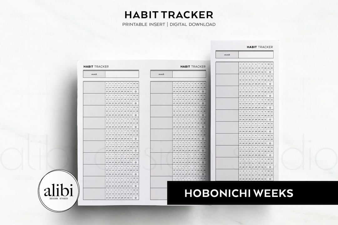 Hobonichi Weeks Habit Tracker Monthly Planner Routine Tracker Hobo ...