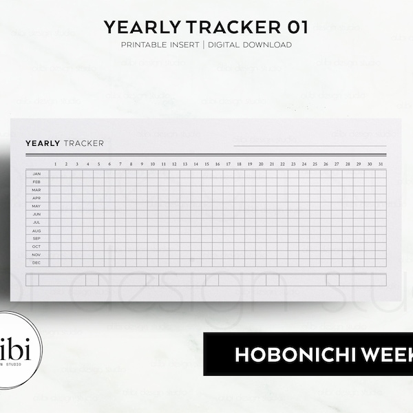 Hobonichi Weeks Year Tracker Habit Tracker Yearly Overview Mood Tracker Period Tracker Hobo Weeks Printable Inserts