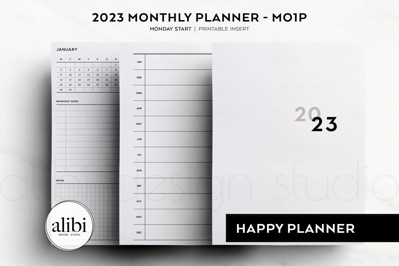 Happy Planner 2023 Monthly Planner Month on 1 Page 2023 Etsy