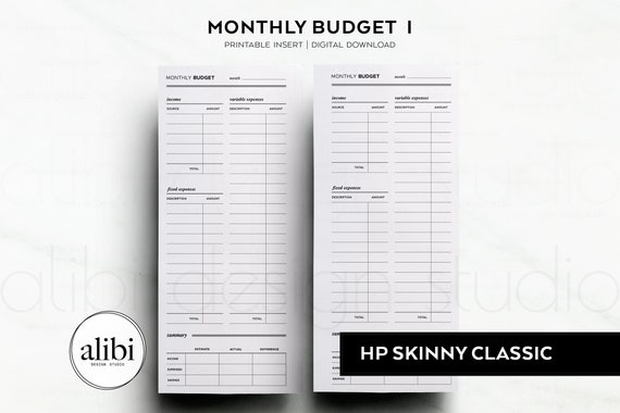 Monthly Budget Spending Tracker Dashboard – Fits Classic Happy Planner