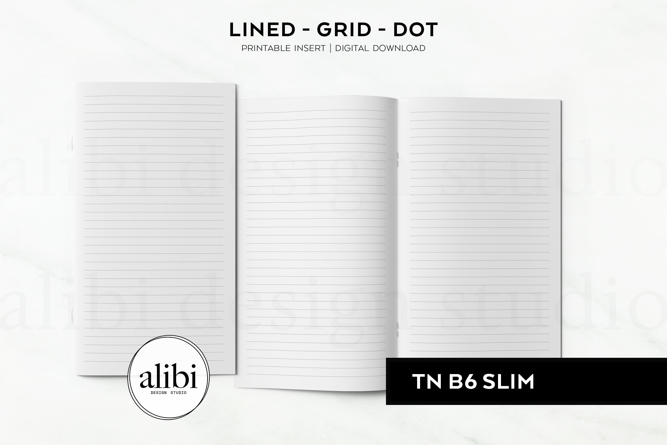 B6 SLIM TN Grid Paper Dot Grid Lined Paper Printables Travelers ...