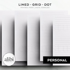 Personal Grid Paper Dot Grid Lined Paper Printables Personal Printable Planner Inserts