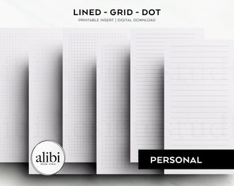 Personal Grid Paper Dot Grid Lined Paper Printables Personal Printable Planner Inserts