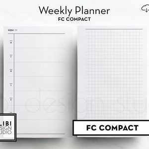 FC Compact Weekly Planner Weekly Overview Franklin Covey Compact Planner Printable Inserts Hobonichi Weeks Inspired Weekly Grid Paper