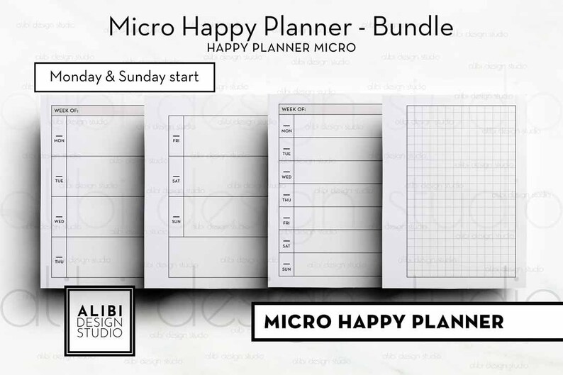 Micro Happy Planner Printables