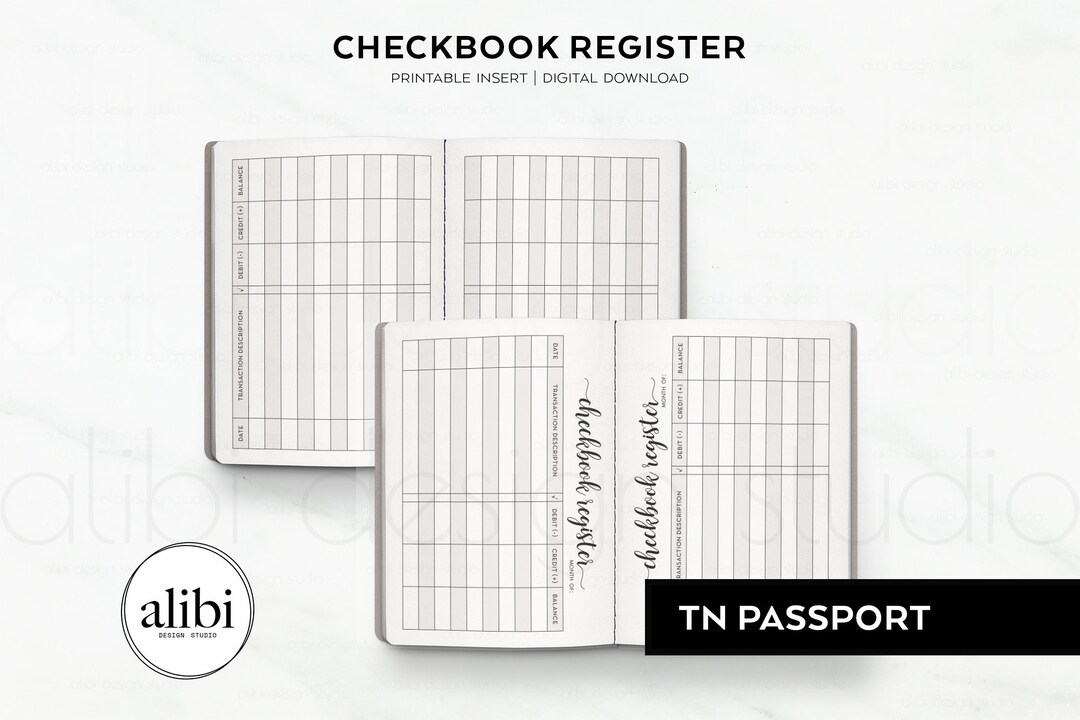Passport TN Checkbook Register Financial Planner Travelers Notebook ...