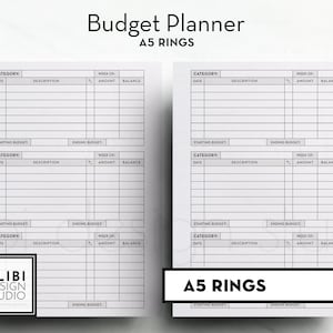 A5 Finance Planner Budget Planner A5 Printable Planner Inserts Monthly Planner