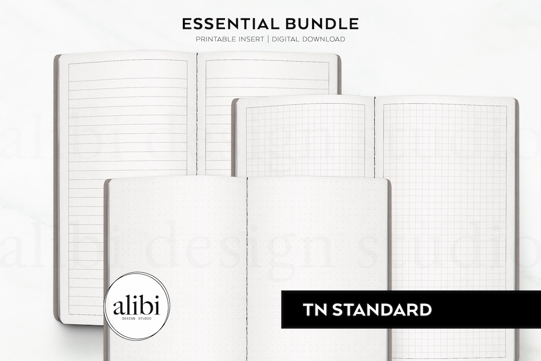 Standard TN Printable Inserts Travelers Notebook Grid Paper Dot Grid ...