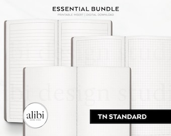 Standard TN Printable Inserts Travelers Notebook Grid Paper Dot Grid Lined Paper TN Refill Midori Regular