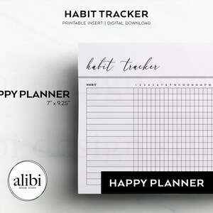 Happy Planner Habit Tracker Monthly Planner HP Classic Printable ...