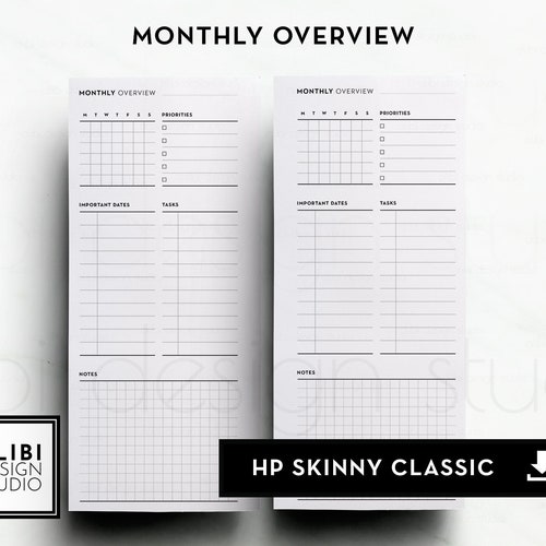 Dashboard Layout Happy Planner Skinny Classic Printable - Etsy