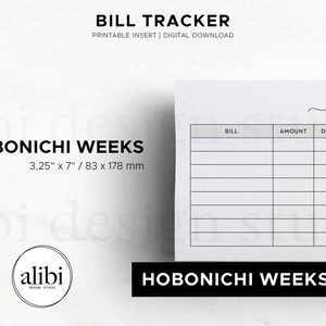 Planificador financiero Hobonichi Weeks con seguimiento de facturas, inserto imprimible y organizador de presupuesto (descarga digital) imagen 2