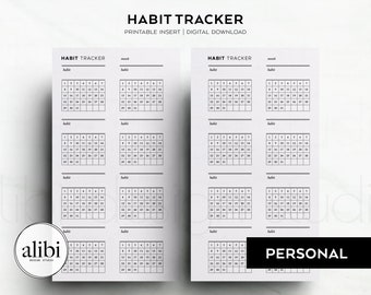 Personal Habit Tracker Monthly Planner Personal Printable Planner Inserts