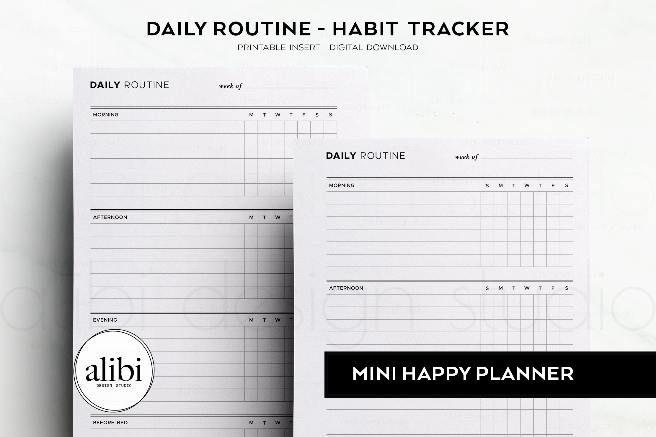 HP MINI Daily Routine Habit Tracker Weekly Planner MINI Happy Planner ...