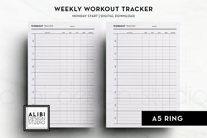 A5 Workout Planner Exercise Log Workout Tracker Weekly - Etsy
