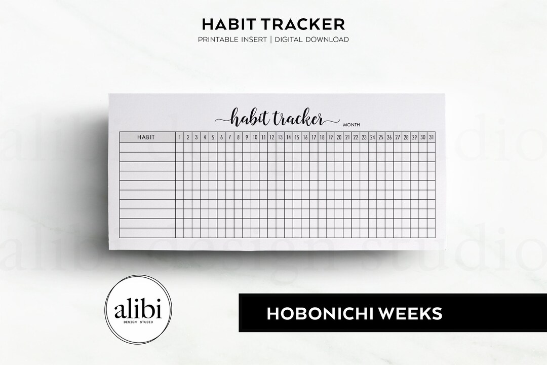 Hobonichi Weeks Habit Tracker Hobo Weeks Printable Planner Inserts ...