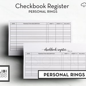 Personal Check Register Finance Planner Personal Printable Planner Inserts Budget Planner