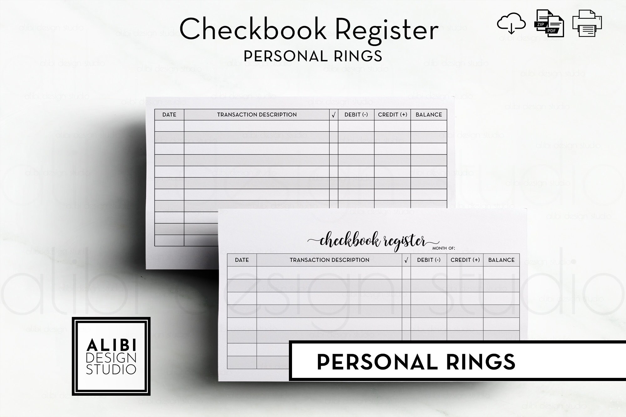 Example Of Personal Check Register Personal Check Register Printable Planner Insert Personal Size - Budget ...
