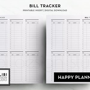Happy Planner Bill Tracker Monthly Bill HP Classic Printable Planner ...
