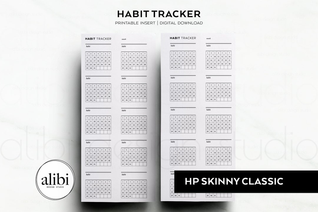 Skinny Classic Happy Planner Habit Tracker Monthly Planner HP Half ...