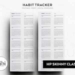 Skinny Classic Happy Planner Habit Tracker Monthly Planner HP Half Sheet Printable Inserts