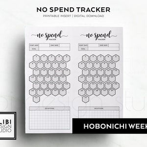 Hobonichi Weeks No Spend Tracker Savings Planner Hobo Weeks Printable Inserts Monthly Planner Savings Tracker No Spend Challenge
