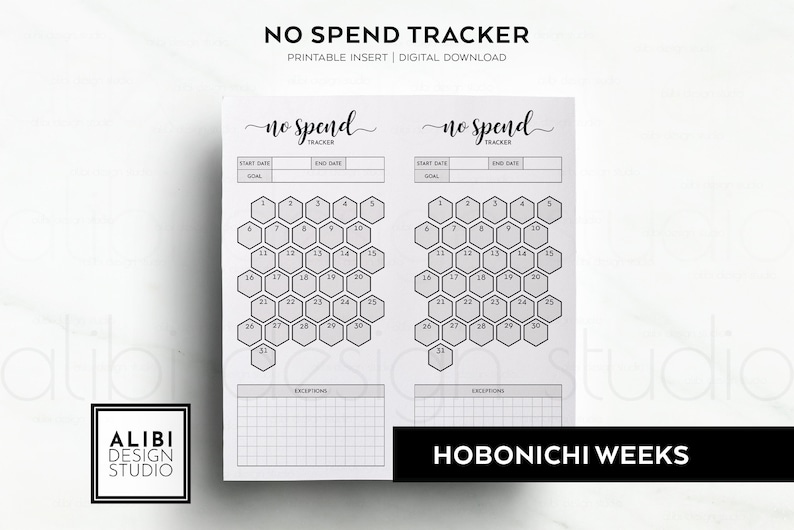 Hobonichi Weeks No Spend Tracker Savings Planner Hobo Weeks Etsy