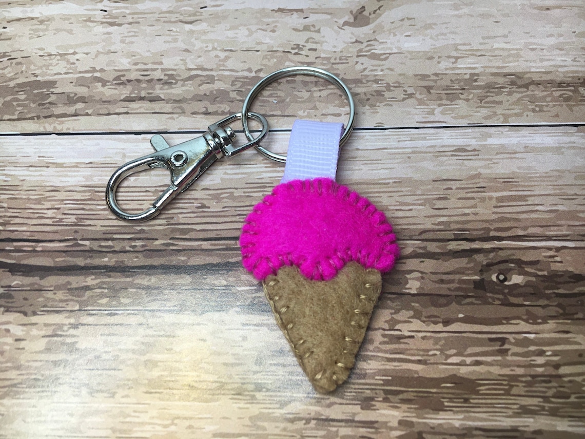 Adorable ice cream cone keyring fun novelty key ring Etsy