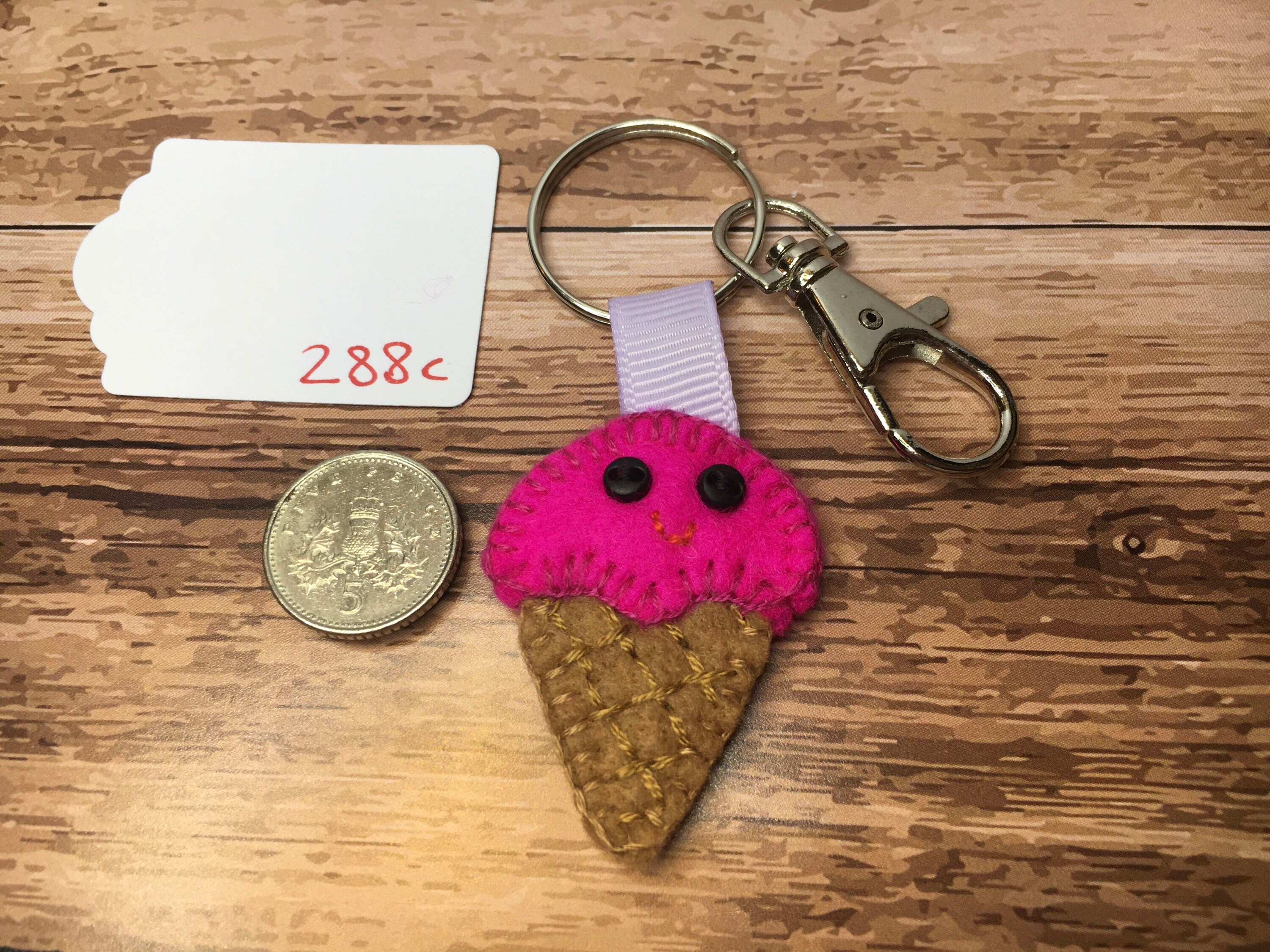 Adorable ice cream cone keyring fun novelty key ring Etsy