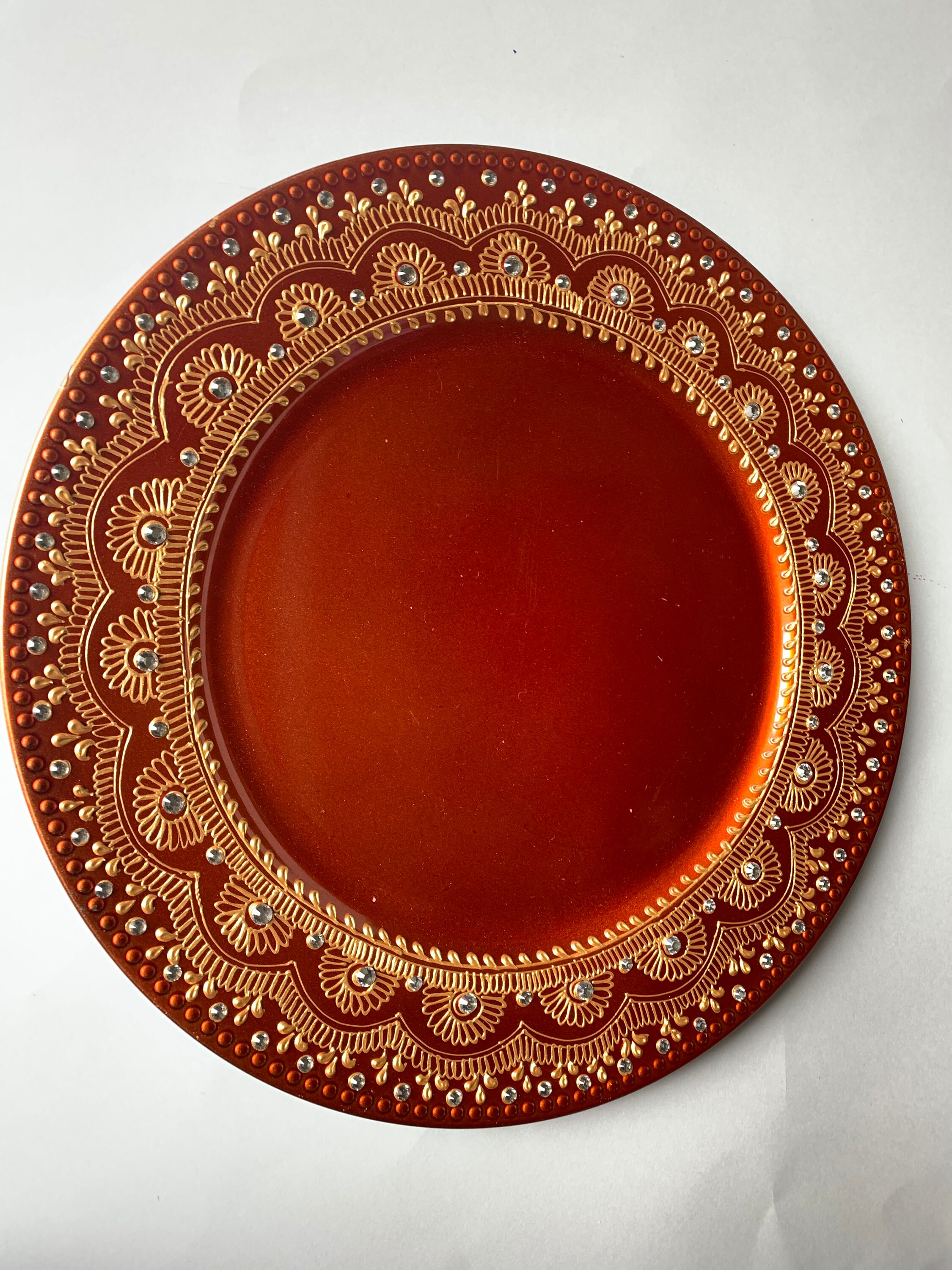 Handpainted charger plate Christmas table decor Etsy