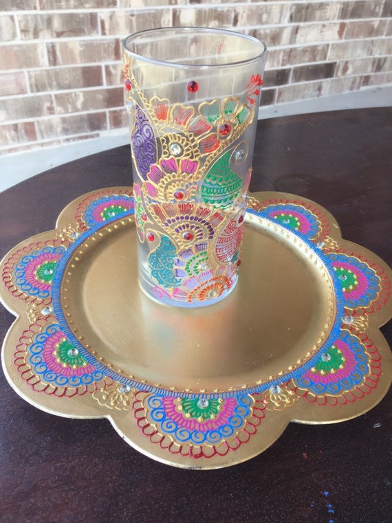 Floating Candle Handpainted Vase Etsy