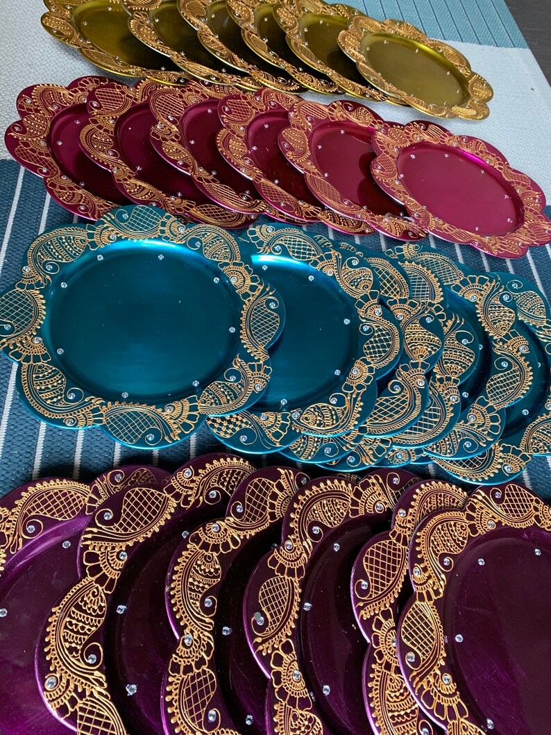 Mehndi Charger/Charger plate/mehndinight decor/Henna Etsy