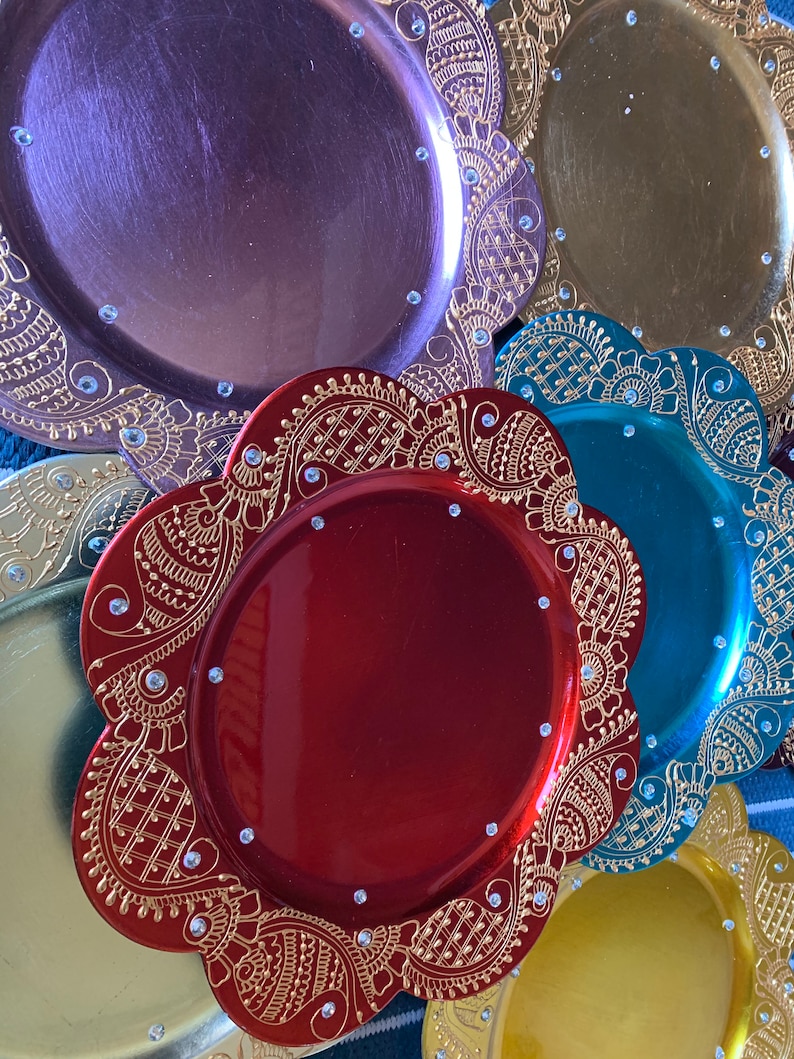 Mehndi Charger/Charger plate/mehndinight decor/Henna Etsy