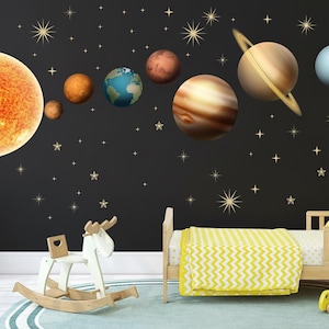 Solar System Wall Decals for Outer Space Wall Decor Planet Wall Decals for Boys Room, Space Themed Nursery or Boy Bedroom Wall Stickers