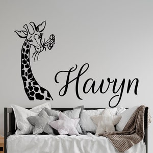 Giraffe Baby Name Wall Decal for Safari Nursery Decor, Personalized Safari Name Wall Decal Baby Room Decor, Custom Name Nursery Decal image 5