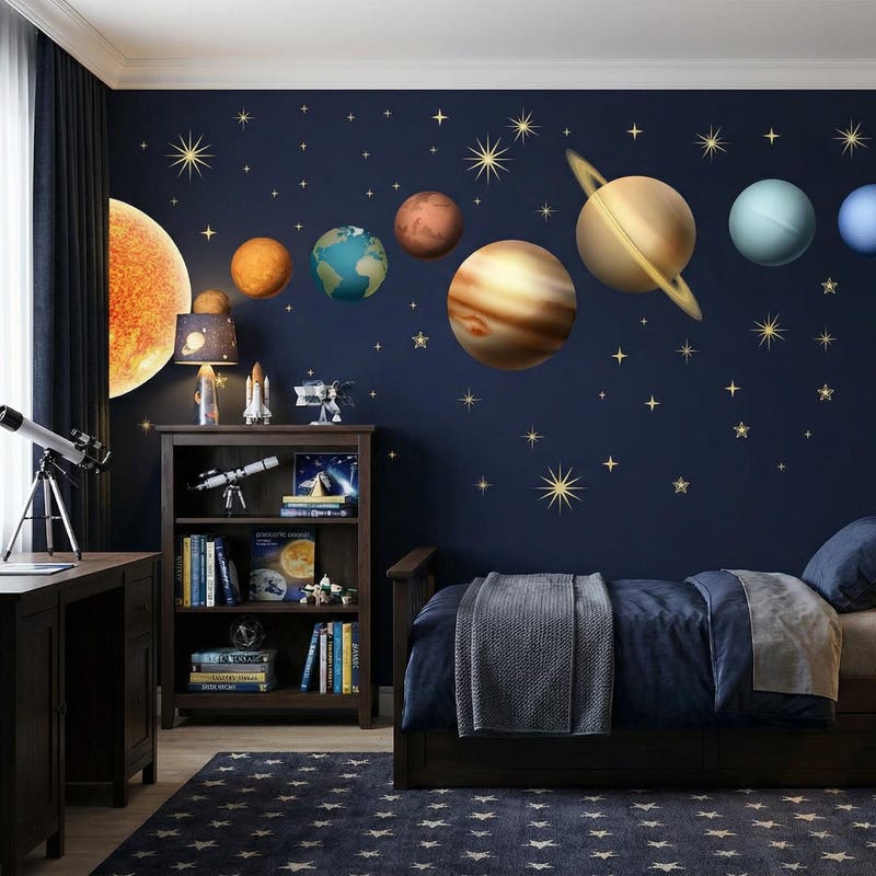 Solar System Wall Mural - Etsy