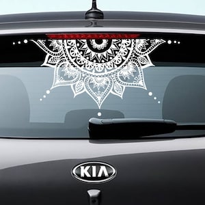 Mandala Car Decal - Car Mandala Sticker - Half Mandala Decal - Half Mandala Car Sticker - Boho Decal - Mandala Flower - Meditation Decal