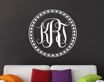 Monogram Wall Decals Family Name Sticker Vinyl Letter Custom Personalized Decal Home Bedroom Decor Wedding Gift T46