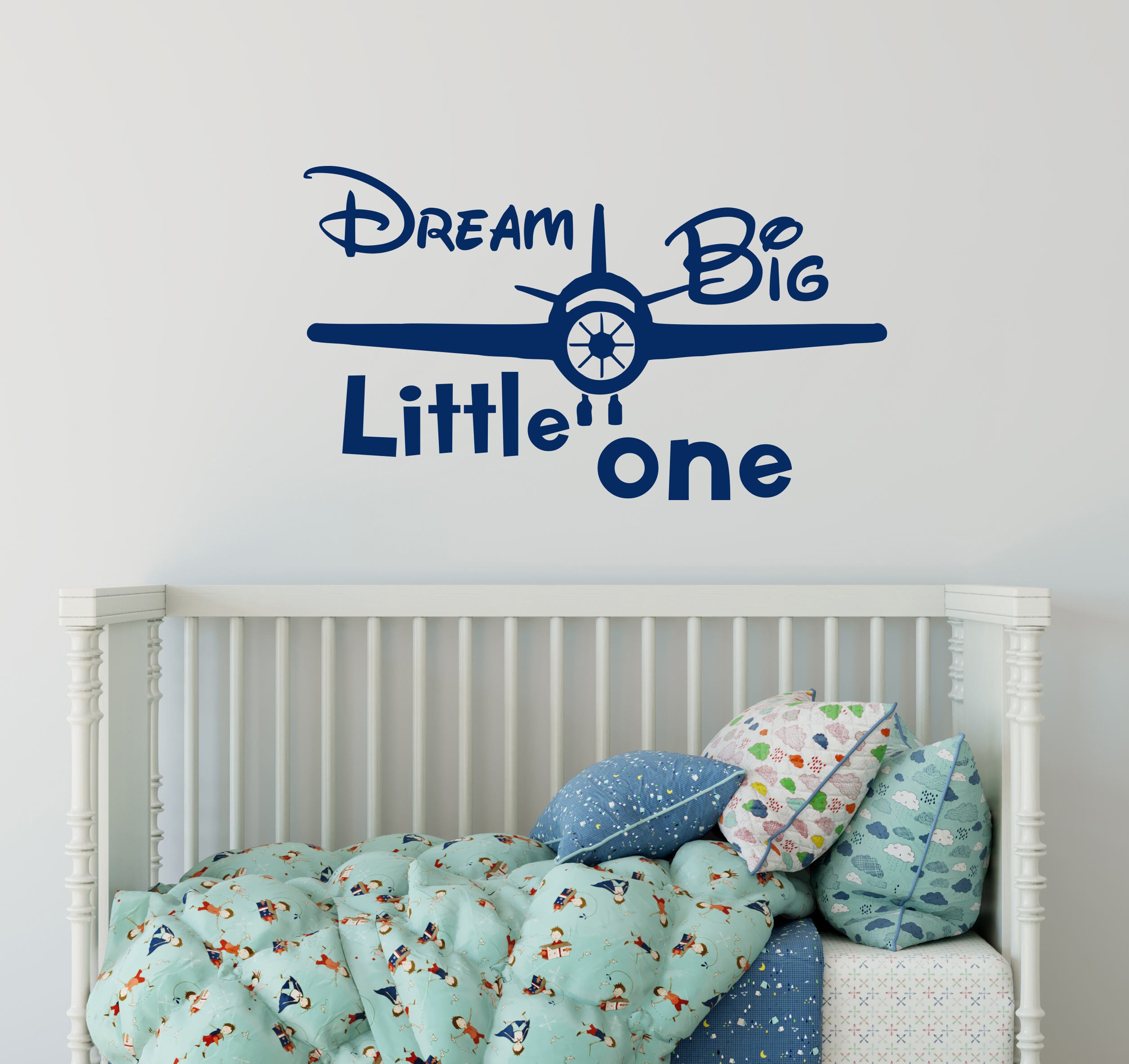 Dream Big Little One Wall Decals Quote Vinyl Sticker Plane Etsy
