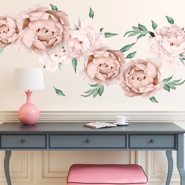 Peony Wall Decal Etsy