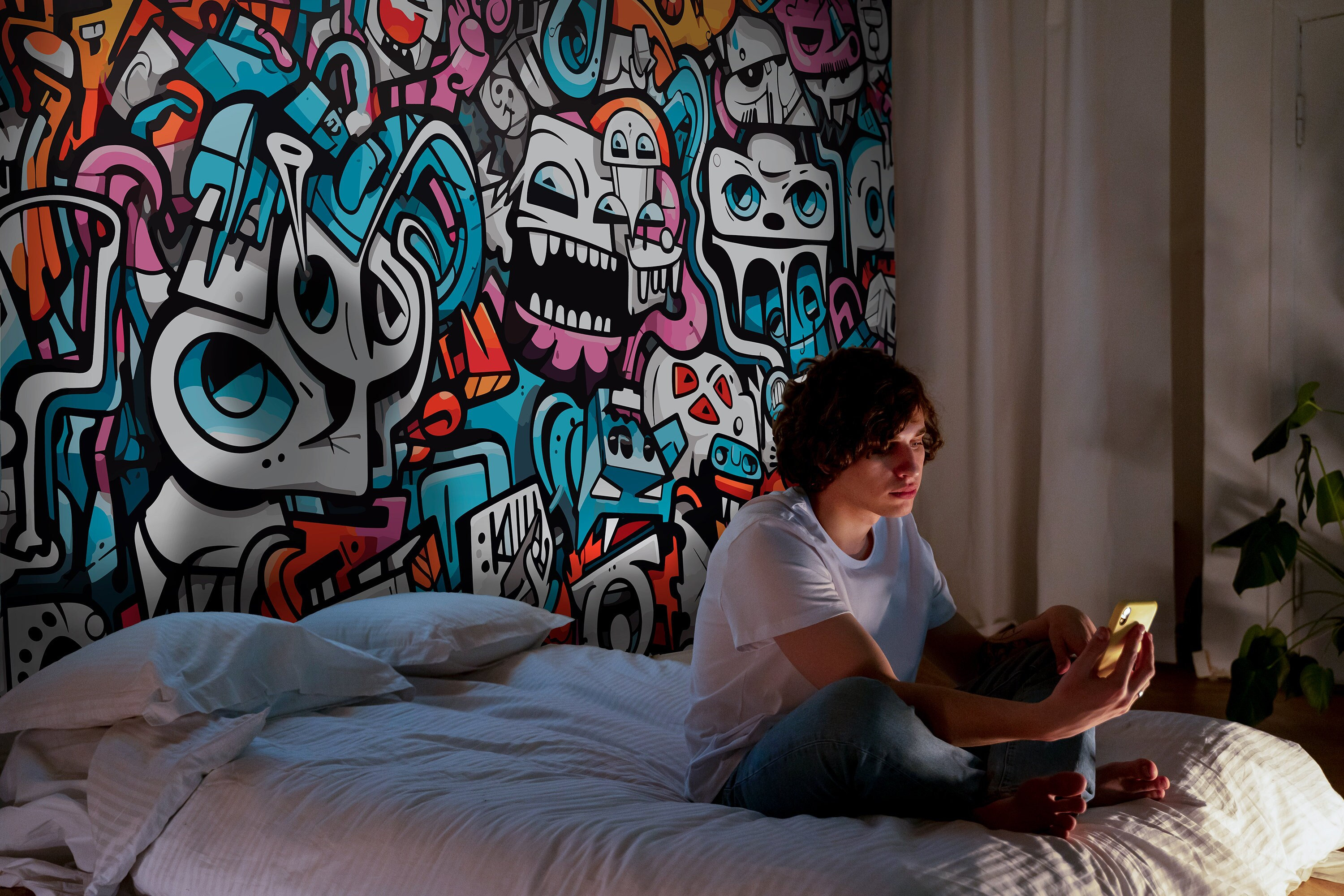 Graffiti Wallpaper Peel and Stick Boys Room, Graffiti Wall Mural Teenager  Bedroom, Colorful Graffiti Art Decoration Nursery, Removable Kids - Etsy, image size:3000x2000