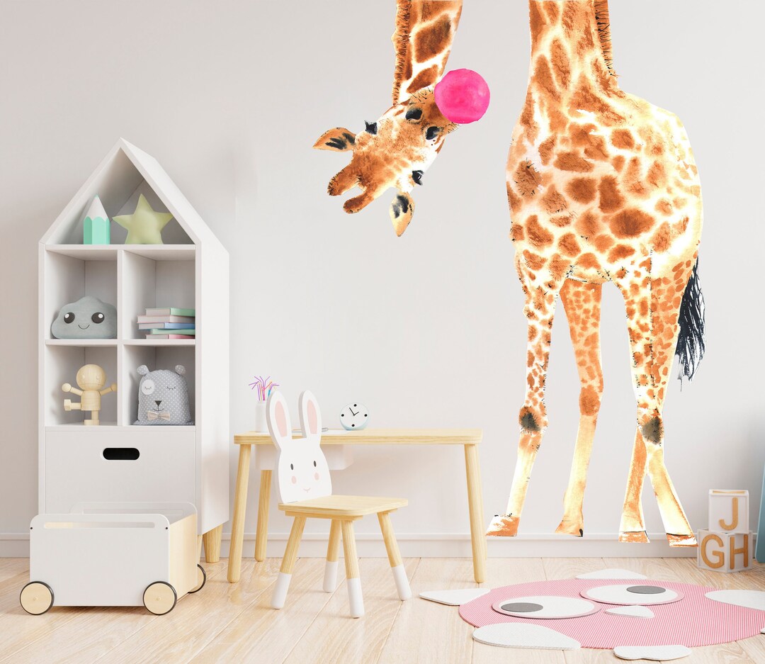 Funky Giraffe Nursery Wall Decal, Safari Nursery Decor Pop Art Giraffe ...