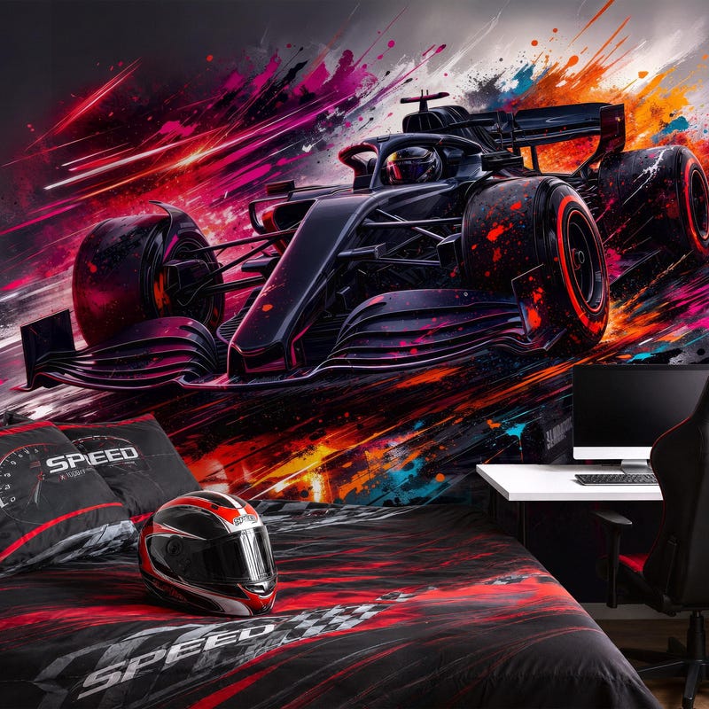 Car Race Wallpaper Modern - Etsy