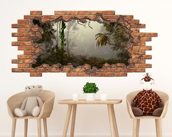 Details about   Princess in Pink Forest 3DHole in The Wall C Effect Wall Sticker Art Decal Mural 
