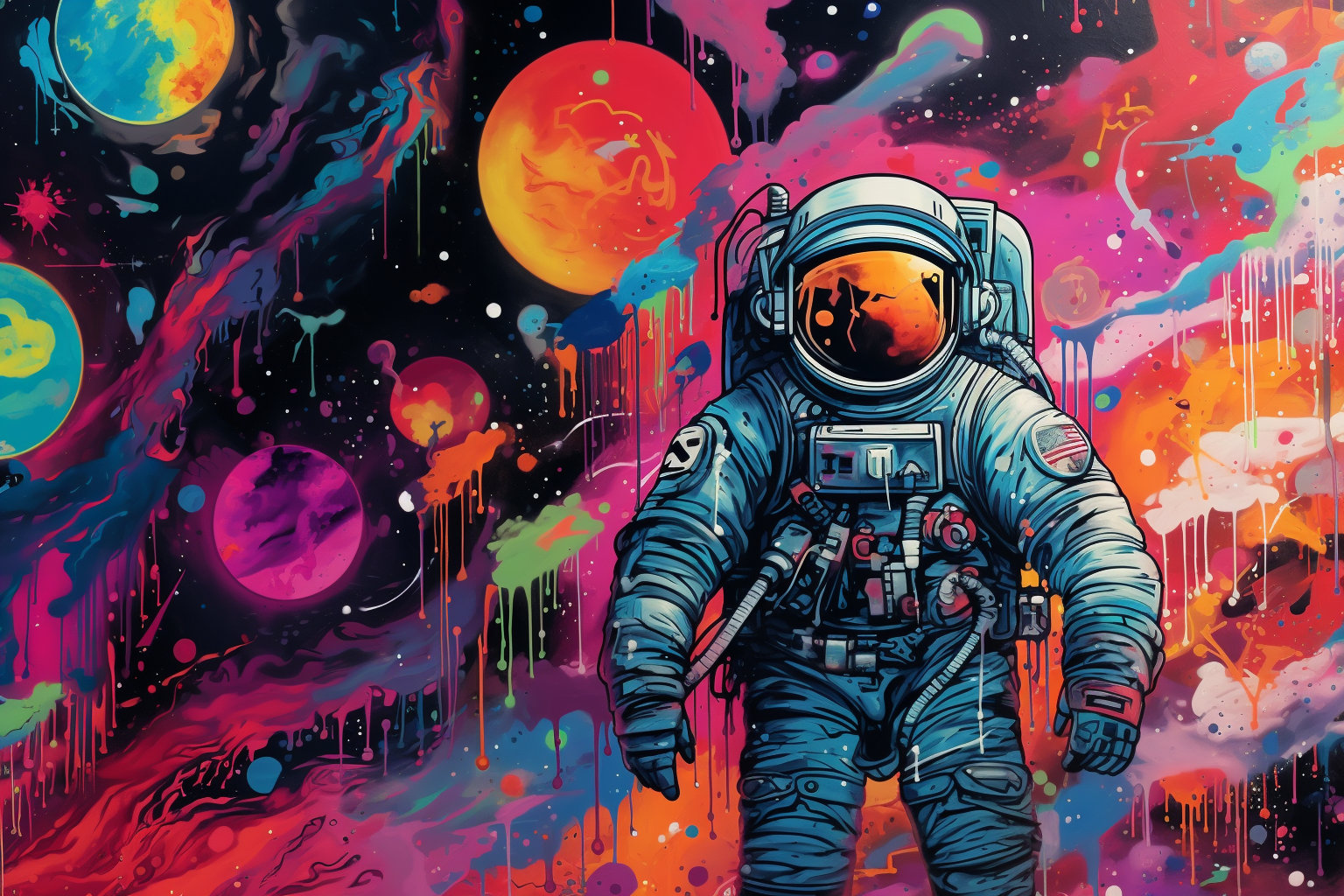 Wallpaper Rvm Astronaut Space Wallpaper, Teen Room Mural Graffiti Wallpaper for Kids ...