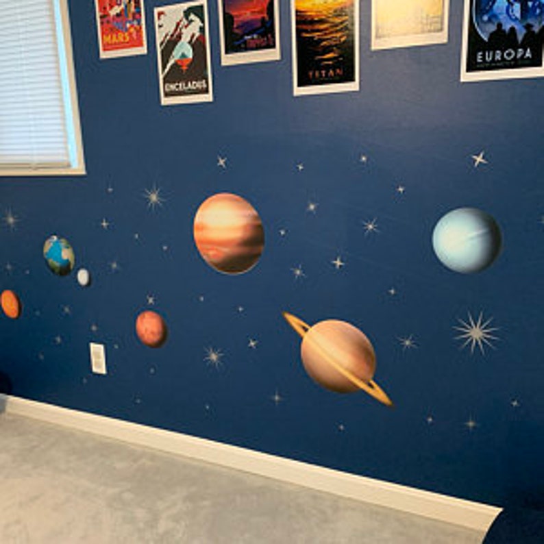 40% OFF Solar System Wall Decals Kids. Planets Peel & Stick Stickers Nursery. Set of Stars Decal Space Galaxy Mural Sun Boy Bedroom Decor image 10