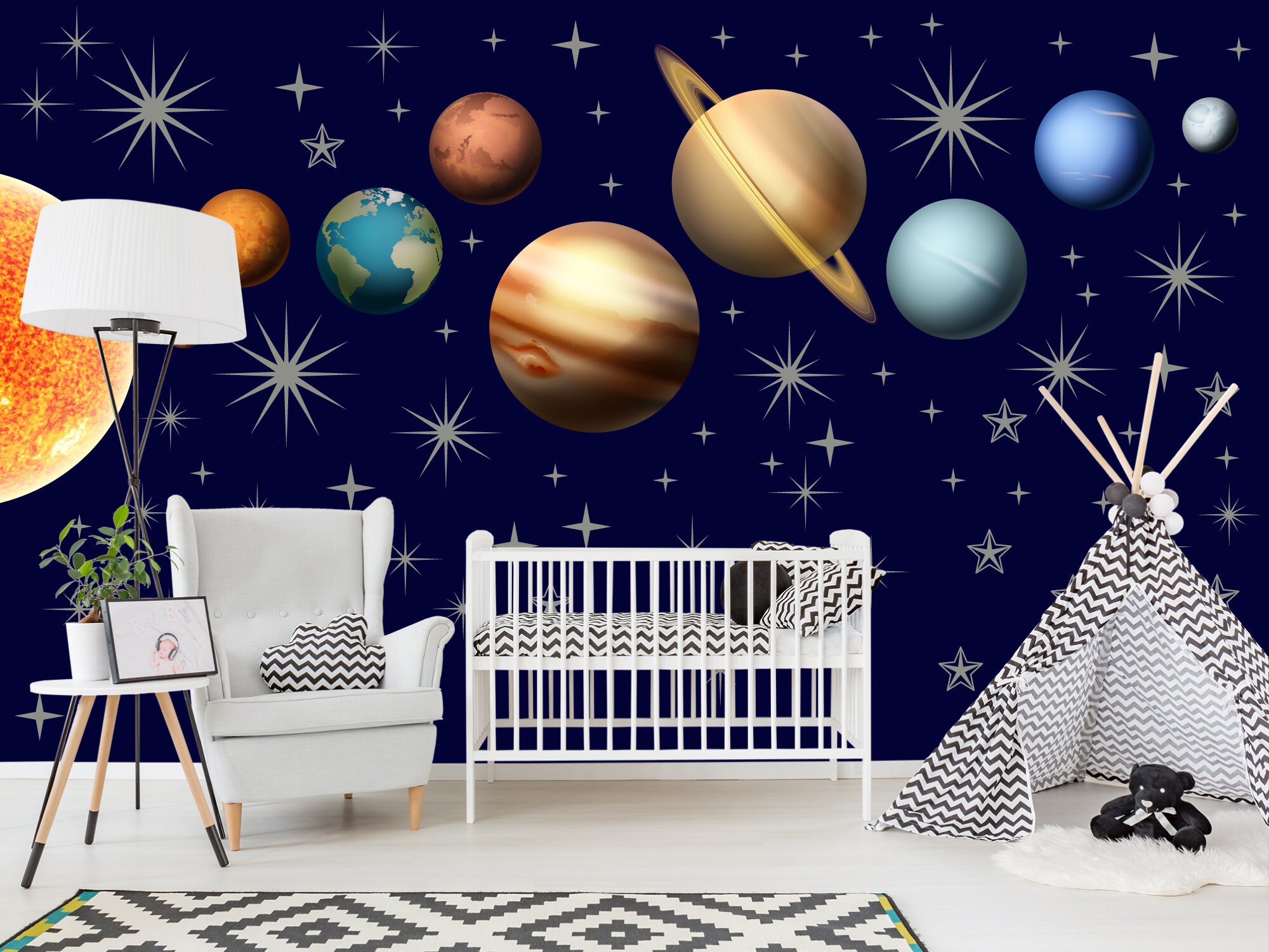 Solar System Wall Decals Kids. Peel and Stick Stickers Etsy