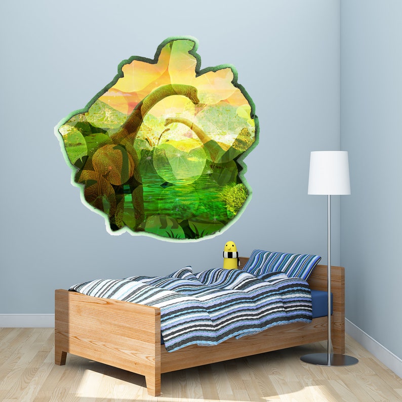 Jurassic World Decal Nursery Kids Room Wall Decor Wall Crack Sticker Dinosaur Decal Hole In The Wall Decal Jurassic Park Mural Boys