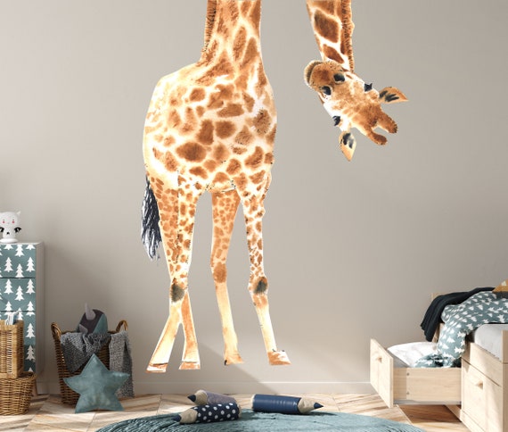 Giraffe Nursery Wall Decal Large Giraffe Mural Kids | Etsy UK